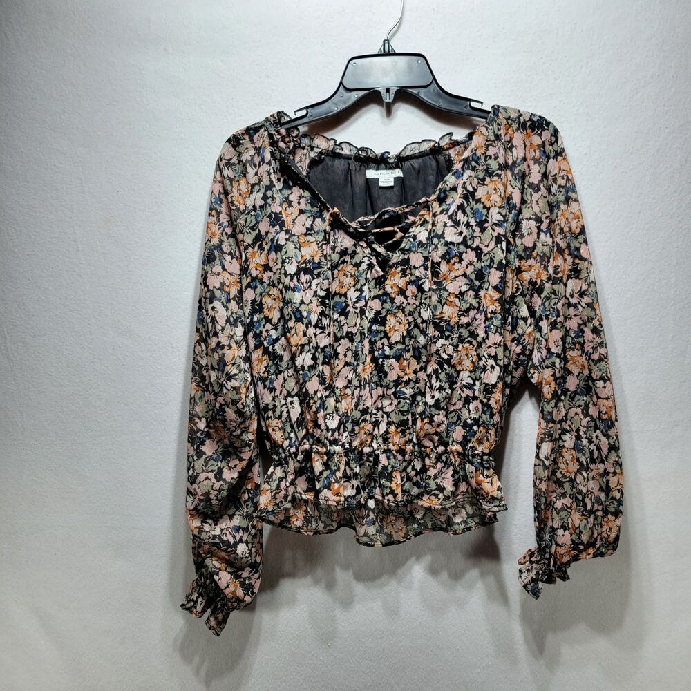 American Eagle Floral Blouse with flowy sleeves- Size S